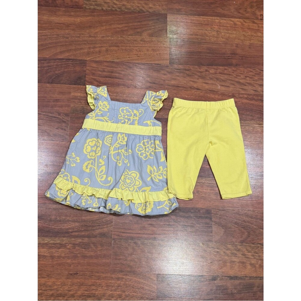 Maggie & Zoe - Yellow Floral Dress & Leggings Set